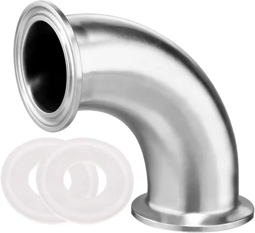 Beduan Codo 90 grados 1" tubo OD acero inoxidable 1.5" tri abrazadera sanitaria tubería (diámetro exterior 1.988 in)