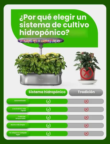 Miniatura 9 de Sistema de cultivo hidropónico LetPot LPH-SE, kit de jardín de hierbas inteligente de 12 cápsulas para interior, jardín interior, controlado por APP