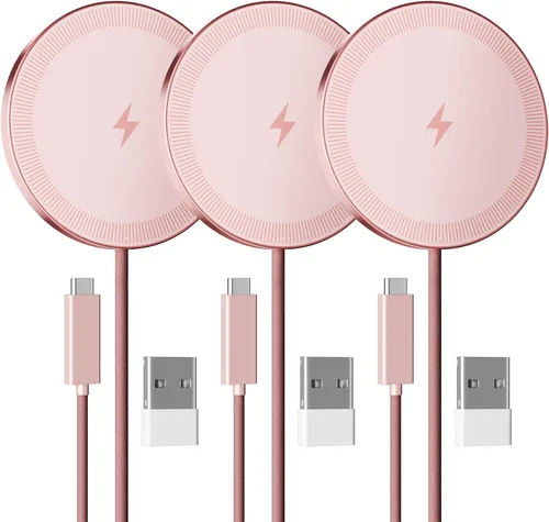 Miniatura 18 de Paquete de 2 cargadores inalámbricos magnéticos de 15 W: almohadilla de carga rápida para iPhone Air 17 16 15 14 13 12 Pro Max, Samsung Galaxy S26