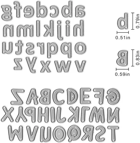 Miniatura 2 de Metal Capital 26 letras troqueladas de corte en relieve minúsculas 26 letras del alfabeto troquelado para hacer tarjetas, agitar, tarjetas, álbumes