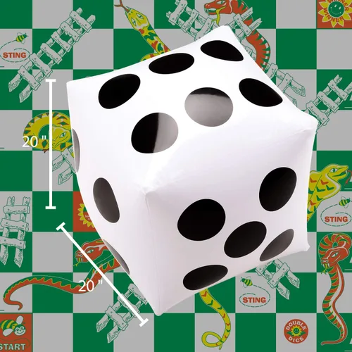 Miniatura 7 de Novelty Place Dados inflables jumbo de 16 pulgadas (paquete de 2) – Dados gigantes rojos y azules para juegos de mesa en interiores y exteriores