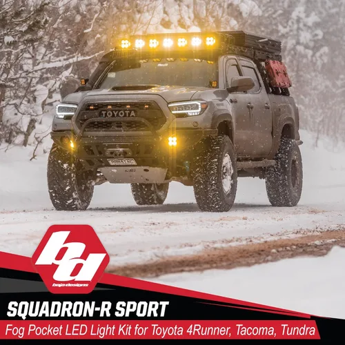 Miniatura 4 de Baja Designs Squadron-R Sport - Kit de luces LED antiniebla para Toyota Tacoma 2012-24, Tundra 2014-24, 4Runner 2010-24, juego de 2 luces LED