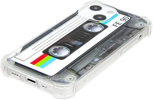 Miniatura 4 de FAteamll Funda para iPhone 13 Mini, acabado mate, resistente, suave, con esquinas reforzadas, TPU suave, parachoques retro, funda de cinta de casete