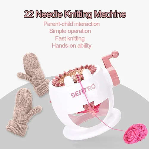 Miniatura 2 de Yohencin Máquina de tejer, telar de tejer inteligente, máquina giratoria de doble telar, 22 agujas para tejer telar redondo, artefacto de mano