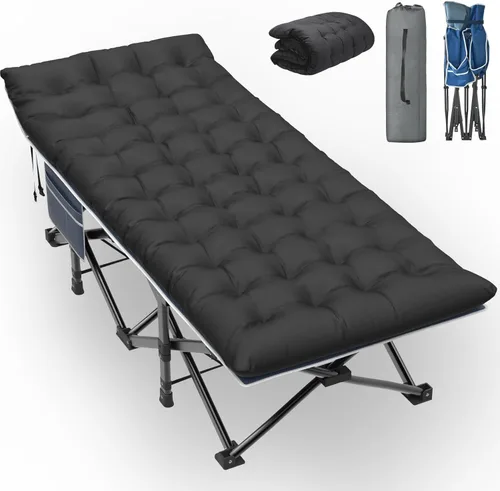 Miniatura 19 de Slendor Cuna de Camping, Cunas de Camping Plegables para Adultos, Cuna de Dormir Portátil con Bolsa de Transporte, Oxford de Doble Capa 1200D, Cama