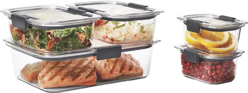 Miniatura 2 de Rubbermaid Brilliance - Juego de 5 contenedores de almacenamiento de alimentos (10 piezas), sin bisfenol A, a prueba de fugas, transparentes