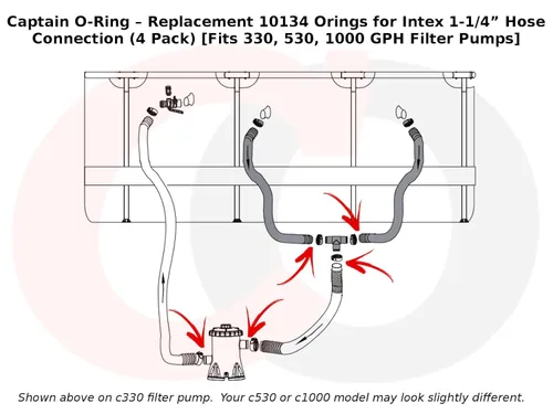 Miniatura 4 de Captain O-Ring Repuesto 10134 Orings para conexión de manguera Intex de 1-1/4 pulgadas (paquete de 4)
