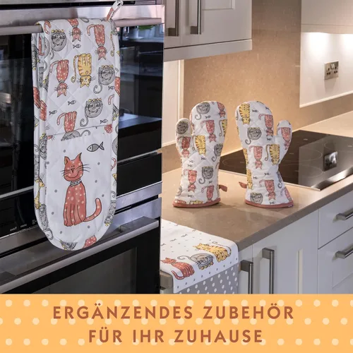 Miniatura 5 de SPOTTED DOG GIFT COMPANY Juego de 2 toallas de cocina para gatos, 100% algodón absorbente, para secar platos, accesorios de cocina con temática