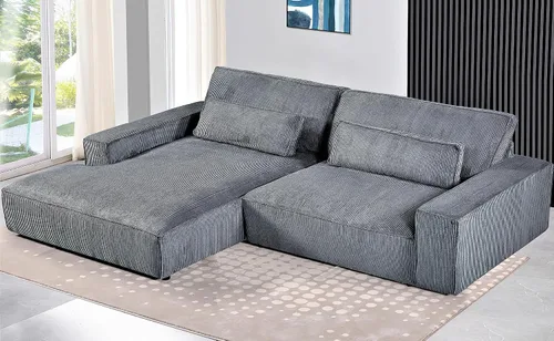Miniatura 5 de Container Furniture Direct Luxe - Sofá modular de dos piezas de gran tamaño para sala de estar, sofá en forma de L con diván, tapizado con tela