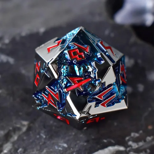 Miniatura 5 de Rule Dice Dados D&D de 7 Dados de Metal DND, Juego de Dados Metálicos Ponderados de Calabozos y Dragones, Juegos de Dados Poliédricos D y D Grandes