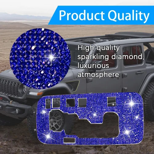 Miniatura 4 de Zufoty Bling Cubierta del Marco de la Caja de Cambios Adhesivo Decorativo, Adhesivo Decorativo del Panel de Cambios, Accesorios Interiores de Coche