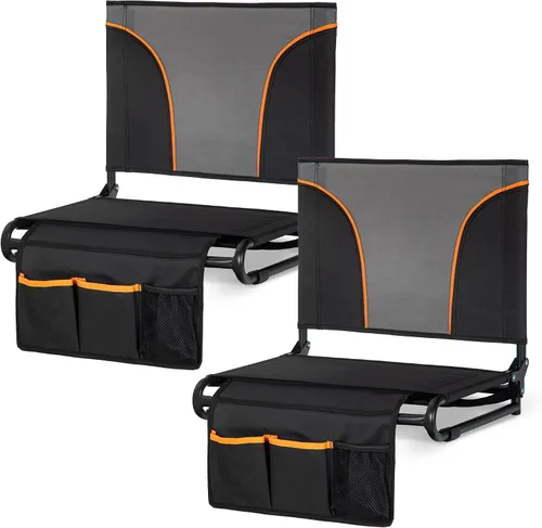 ALPHA CAMP Asientos de estadio para gradas con reposabrazos, sillas acolchadas gruesas con soporte para espalda, silla de estadio extra ancha para