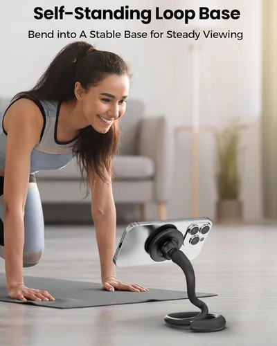 Miniatura 8 de Soporte flexible para cinta de correr, soporte magnético de cuello de cisne para teléfono celular compatible con MagSafe, iPhone 17-12 y Android