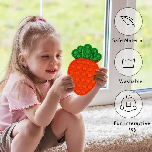 Miniatura 4 de Anboor Juguetes sensoriales para ansiedad con burbujas de zanahoria, alivio del estrés para niños, caza, autismo, educativo, juguetes sensoriales