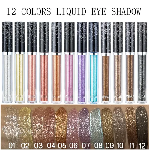 Miniatura 2 de Sombras de ojos con purpurina, sombras de ojos líquidas, metales de larga duración, plata brillante, dorado, sombras de ojos coloridas de alto 11#