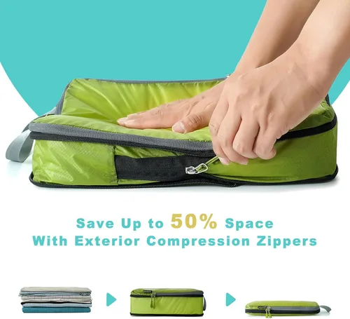 Miniatura 25 de BAGAIL 4 Set/6 Set Ultraligero Compresión Embalaje Cubos Organizador de Embalaje para Accesorios de Viaje Equipaje Maleta Mochila
