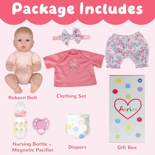 Miniatura 4 de Muñecas realistas de bebé recién nacido, 18 pulgadas, sensación de bebé real, muñecas de bebé recién nacidas, adorables muñecas de bebé de la vida