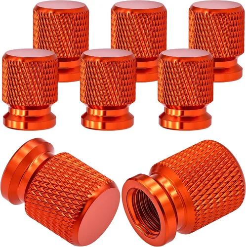 Miniatura 14 de 4 piezas de tapas de válvula de rueda con estilo púas, cubiertas universales de válvula de rueda de aleación de aluminio a prueba de polvo