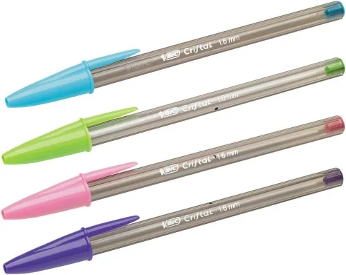 Miniatura 4 de BIC Cristal Fun - Bolígrafos con 5 colores de tinta surtidos, punta ancha (0.063 in), paquete de 10