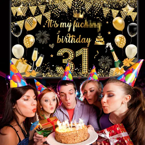 Miniatura 3 de Fondo de pancarta con texto en inglés "It's My Birthday", fondo grande para decoración de fiesta de cumpleaños, divertidos suministros de decoración