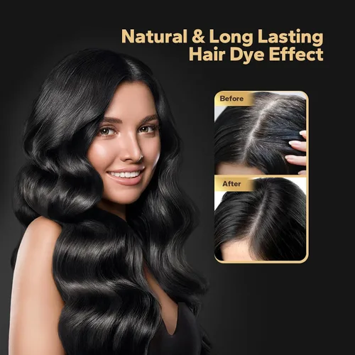 Miniatura 3 de Champú de tinte para cabello negro, champús para cabello tratado con color, champú de tinte para el cabello 3 en 1, tinte para cabello negro