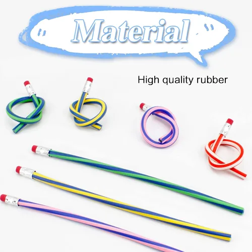 Miniatura 3 de 35 lápices suaves flexibles de 7 pulgadas, rayas coloridas para el día de San Valentín, regalo del día del niño, estudiantes, regalos de aula