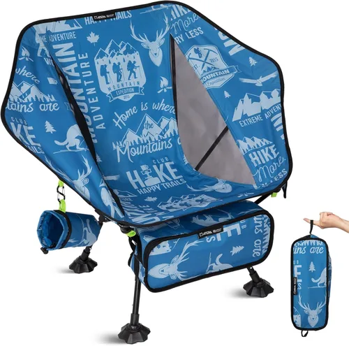 Miniatura 11 de ATEPA UFO3.0 Silla de mochilero ultraligera, 330 libras, silla de campamento plegable de aluminio aeroespacial de alta resistencia con asiento