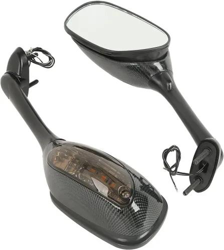 TCT-MOTORPARTS Espejos de retrovisor de carbono con señal de giro LED Compatible con Suzuki GSXR1000 2005-2016; GSXR600/ GSXR750 2006-2025