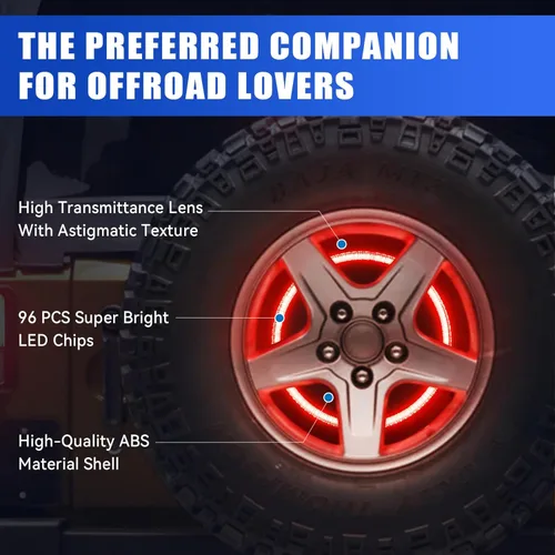 Miniatura 7 de SUPAREE Luz de Freno de Llanta de Repuesto Compatible con Jeep Wrangler 2007-2017 JK JKU YJ TJ, Plug and Play 4ta Tercera Luz de Freno Trasera LED