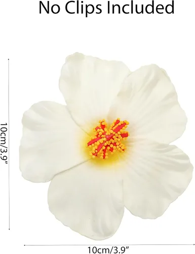Miniatura 2 de Marsrut 10 flores de hibisco Hawaii fiesta de verano DIY decoraciones de flores artificiales Hula niñas favor de la decoración del cabello flor