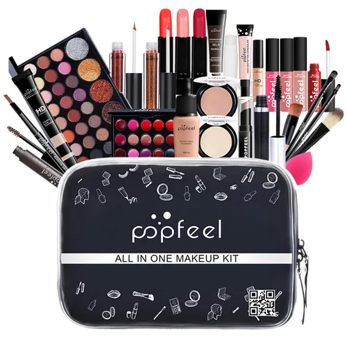 FantasyDay Juego de maquillaje todo en uno para regalo navideño, kit completo de maquillaje para mujeres, paquete esencial de iniciación, incluye