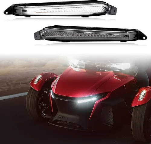 Miniatura 8 de SAUTVS luces LED para señal de giro delantera, luces de circulación diurna DRL, lámparas auxiliares de acento con luces intermitentes amarillas