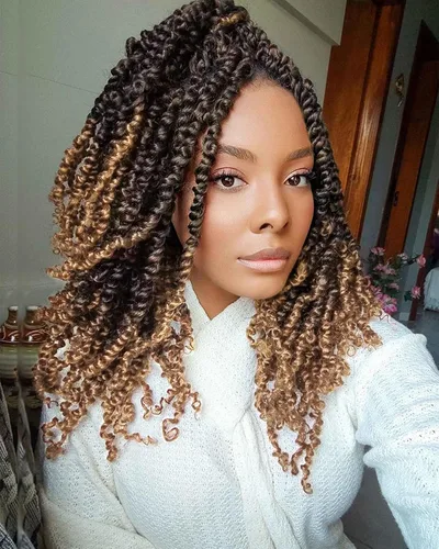 Miniatura 9 de Cabello Passion Twist de 12 pulgadas, 8 paquetes, cabello de ganchillo pretrenzado para mujeres negras, cabello rizado de ganchillo preenlazado, 1b#