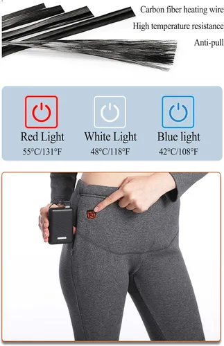 Miniatura 3 de Conjunto de ropa interior térmica térmica con calefacción USB, pantalones largos eléctricos de manga larga para hombre