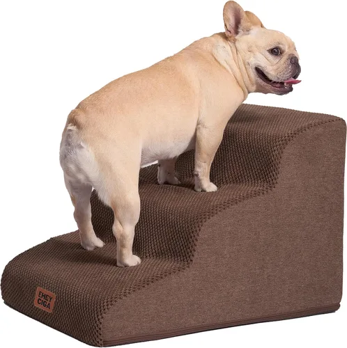 Miniatura 24 de EHEYCIGA Rampa de escaleras curvadas para perros pequeños de 15.7 pulgadas de alto, escalones para perros de 3 escalones para sofá y silla