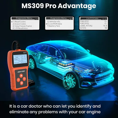 Miniatura 8 de Acum Escáner OBD2 - Lector de código de motor con reinicio, probador de batería, códigos de error de falla claros, herramienta de diagnóstico