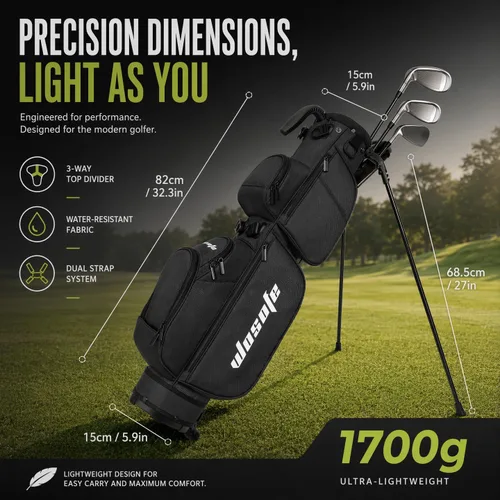 Miniatura 3 de Bolsa de golf con divisores de 3 vías, ligera para hombres y mujeres, mini bolsa de golf pequeña para Par3, bolsa de práctica y cursos ejecutivos