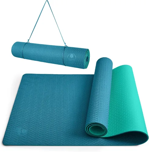 Miniatura 8 de IUGA Tapete de yoga antideslizante y antidesgarros, ecológico, tapete de yoga caliente, tapete grueso para entrenamiento y ejercicio para yoga, Gris