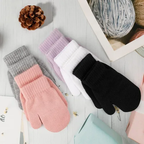 Miniatura 31 de ONESING 5 pares de guantes de invierno negros para bebés y niñas - Guantes cálidos para recién nacidos