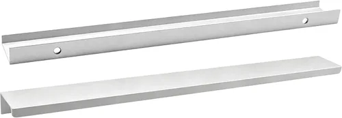 Miniatura 22 de Tiradores negros de 3.94 pulgadas para gabinete, 6 unidades, espacio entre agujeros de 2.52 pulgadas, tiradores de borde de aleación de aluminio