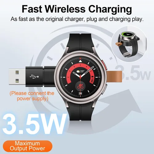 Miniatura 2 de Cargador de reloj Samsung para Samsung Galaxy Watch 8 7 Ultra 6 5 4 Watch8 Classic 3.5W magnético portátil Galaxy Smartwatch cargador USB C