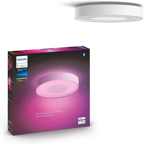 Philips Hue Infuse - Lámpara de techo mediana, color blanco, luz LED inteligente que cambia de color, color blanco, 1 paquete, control con