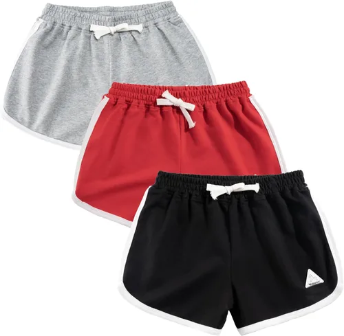 Miniatura 8 de Rolanko Pantalones cortos activos de delfín para niñas, paquete de 3 unidades, ciclismo, correr, verano, playa, atletismo, deportes, 4-14 años