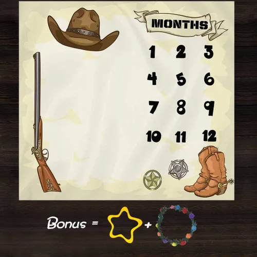 Miniatura 3 de F-FUN SOUL Western Cowboy - Manta mensual de hitos de 48 x 40 pulgadas, manta de bebé, botas de pistola, sombreros, manta de guardería para regalos
