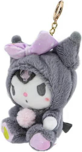 Miniatura 2 de Ahlsense Llavero de peluche lindo de dibujos animados de anime de 5 pulgadas (B)
