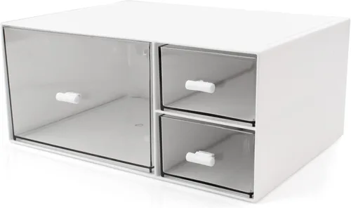 Miniatura 9 de Organizador de cajones de escritorio, cajones de almacenamiento apilables, caja de almacenamiento de escritorio compacta de plástico, ideal