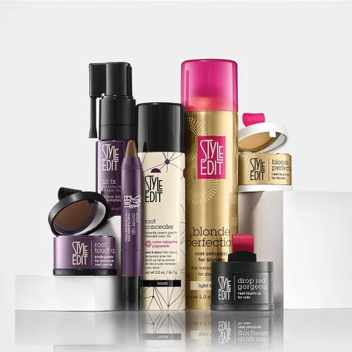 Miniatura 7 de Style Edit Spray de retoque de raíz para cabello castaño claro, cubre el color del cabello para cobertura de cabello gris, tinte temporal