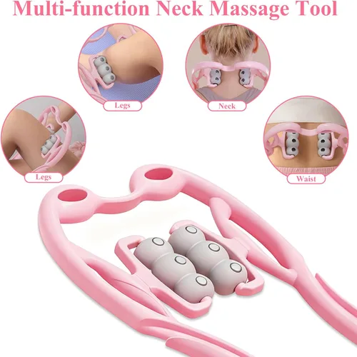 Miniatura 6 de Masajeador de cuello con rodillo de cuello, herramienta de masaje para aliviar el dolor de tejido profundo, diseño de mango ergonómico, ligero