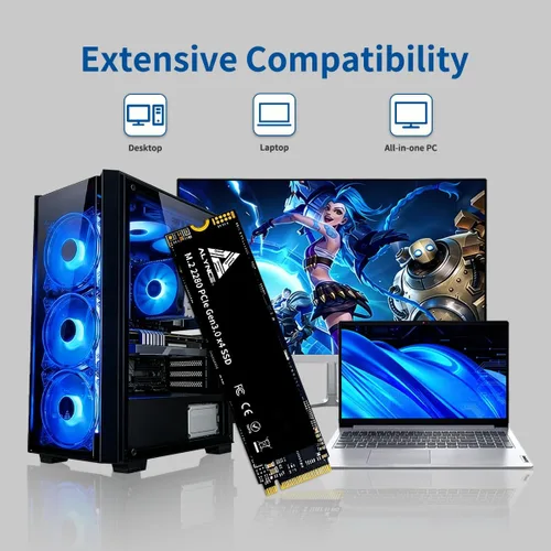 Miniatura 3 de JS890, SSD 1TB, M.2 NVMe Gen3x4 SSD 2280 - Hasta 3000MB/s, unidad interna de estado sólido, actualización de almacenamiento para laptop