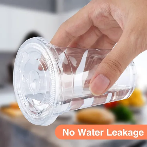 Miniatura 3 de SHOPDAY Vasos de plástico desechables con tapas, vasos de plástico transparente de 8 onzas, paquete de 50 recipientes para bebidas frías, tazas